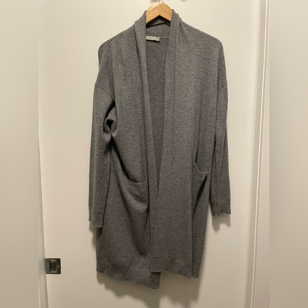 Vince Cashmere Long Open Front Cardigan Sweater